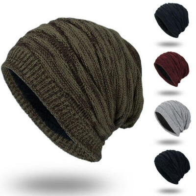 

US Mens Womens Knit Baggy Beanie Oversize Winter Hat Ski Slouchy Thick Cap Gift