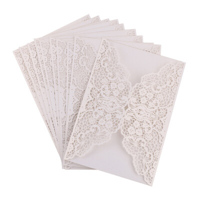 

White 10pcs Vertical Laser Cut Butterfly Invitations Cards Kits for Wedding Bridal Shower Birthday Anniversary Party