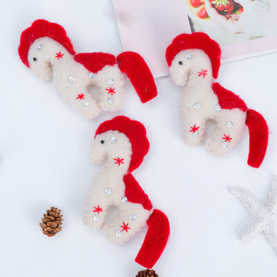 

Gobestart 3PCS HandmadeFeltPony Christmas Accessories Christmas Decorations