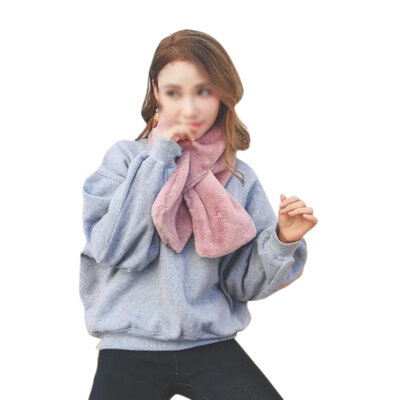 

Autumn Winter Sweet Scarf Imitation Rabbit Fur Pure Color Wild Solid Color Ladies Warm Cross Scarf