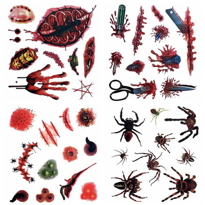 

DIY Simulation Prank Wound Tattoo Stickers Stitch 3D Makeup Waterproof Men And Women Scars Stickers Halloween Masquerade Props