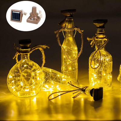 

Gobestart Solar Energy Cork Shaped LED Light Starry Light Wine Bottle Lamp Decor 3Pcs