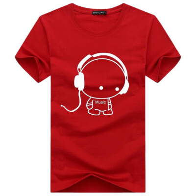 

High Quality Men Headset Cartoon Printed T Shirts Fashion Casual T Shirt Men Brand T-shirt Tee Shirt Plus Size