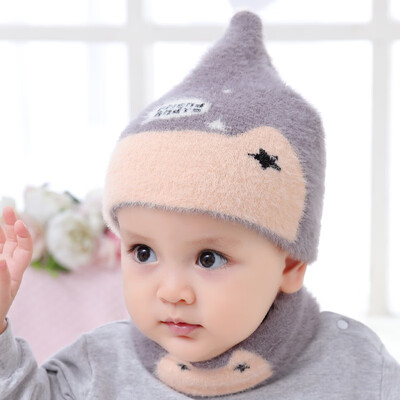 

2pcs Infant Star Design Cute Beanies Kids Winter Baby Hat Scarf Set Girls Boys Warm Caps Children Bonnet Photograph Props