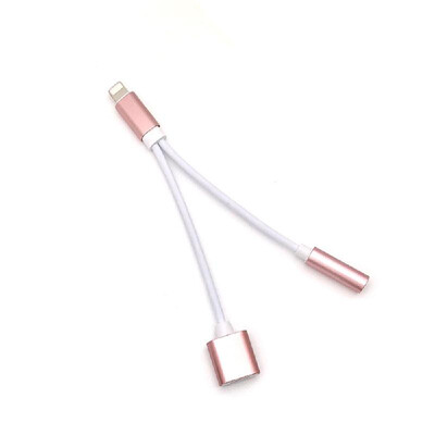 

2 in 1 Lightning Adapter for Iphone7 Dual Lightning Audio&Charging Cable Splitter Cables