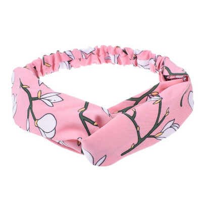 

Women Flora Printed Headband Rope Elastic Hair Bands Hair Gum Clip Women Female Turban Hair Accessories haarbanden voor vrouwen