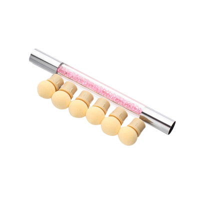 

Toponeto Set Glitter Powder Picking Dotting Gradient Pen Brush 6Sponge Nail Art Tools