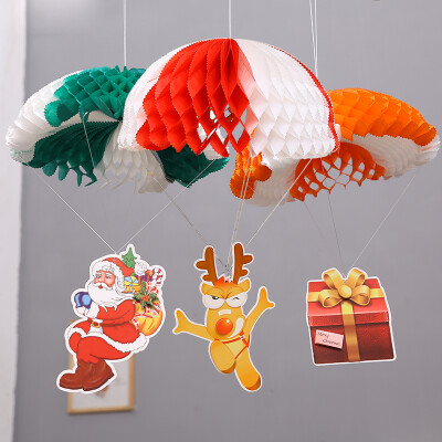 

Many memories of Christmas decorations Christmas tree ornaments children Christmas gifts hanging Christmas top decoration honeycomb doll parachute 3 Pack Christmas stickers decorations