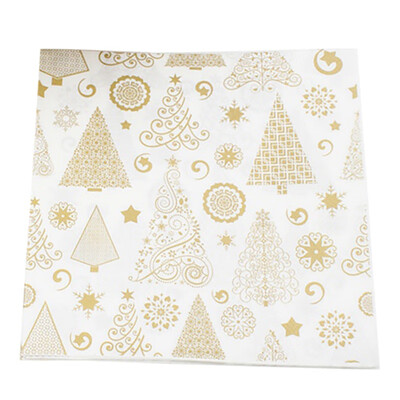 

New Lovely Patterns Disposable Christmas Napkins Paper Elk Wood Pulp Tissue Dinner Napkins Xmas Party 20PCS j