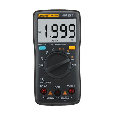 

ANENG AN8004 LCD Digital Multimeter 2000 Counts Backlight ACDC Ammeter Voltmeter Ohm Tester Capacitance Meter