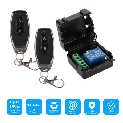 

Smart Home 433Mhz DC 12V 1CH Wireless Remote Switch Relay Receiver Transmitter Universal Remote Control Switch Module&2PCS RF