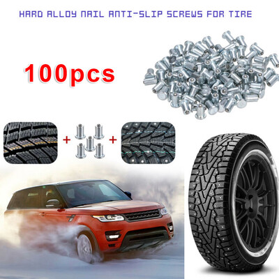 

100Pcs Silver 12mm Car SUV ATV Anti-Slip Screw Stud Wheel Tyre Snow Tire Spikes