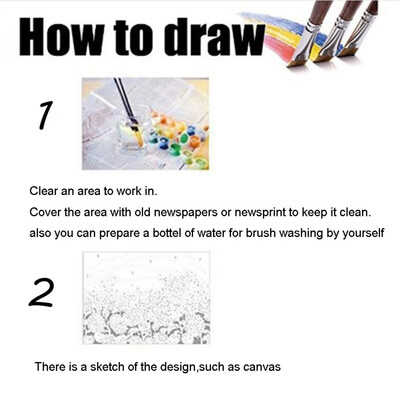 

DIY Oil Painting Paint By Number Kits For Adults Kids Beginners With Paintbrushes And Propylene Paints - Colorful Rhinoceros