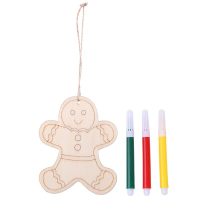 

Unfinished Wood Slices Christmas Hanging Pendants Paintable Blank Xmas Tree Ornaments DIY Art Crafts Festive Decoration With Pen