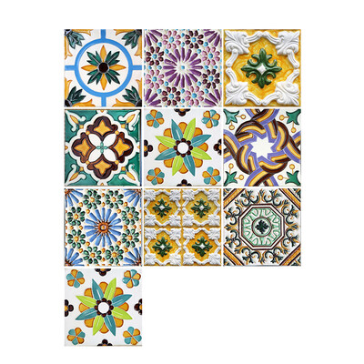 

10 PcsSet Self Adhesive Tile Stickers Art Decals Removable Wall Sticker Kitchen Backsplash Bathroom Home Tidy Protection