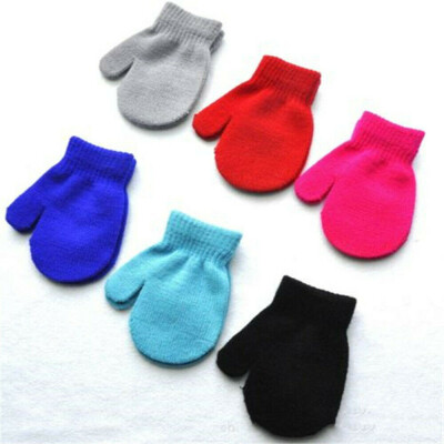 

1 Pair Baby Toddler Mittens Gloves Boys Girls Winter Kids Warm Gloves Colors