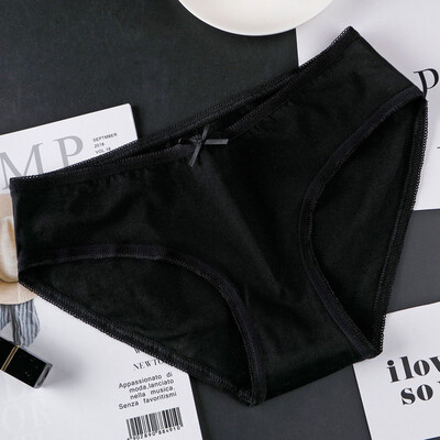 

Women Cotton Brief Underwear Mid-waist Panties Breathable Ladies Girls Underpants 8 Colors