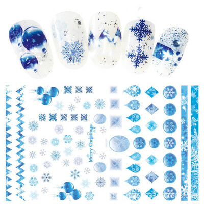 

Christmas Nail Sticker Watermark art decoration slider Manicure Sticker Big Full Snowflake Watermark Beauty Health Nail Art Tool