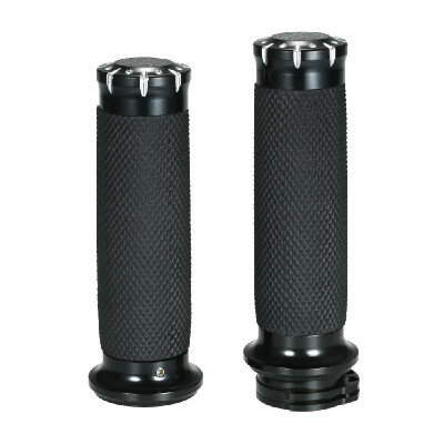 

Motorcycle Handle Bar Handle Grips BlackChrome 1"25mm Handlebar Hand Grips For Harley Sportster Touring Dyna Softail Custom