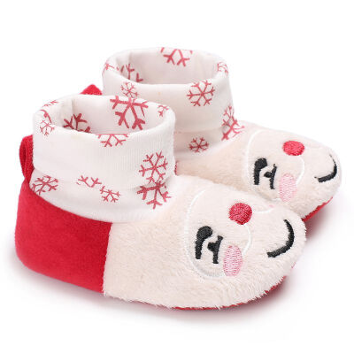 

Toddler Baby Autumn Winter Warm Anti-skid Lovely First Walker Shoes Soft Sole Warm Shoes Cute Christmas Princess Toddler Shoes