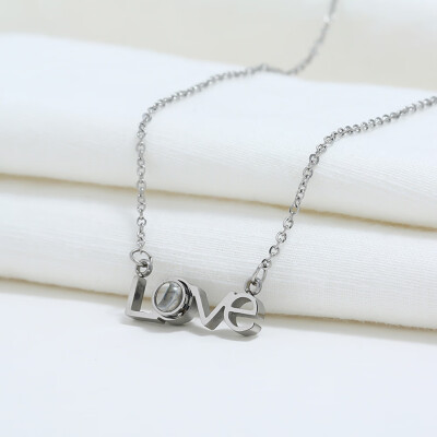 

New 100 Languages I Love You Valentines Day Present Memory Projection Necklace