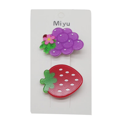 

2Pcs Girls Hair Clips Cute Colorful Fruit Hair Pin Kids Hairpin Princess Hair Accessories Hair Clips