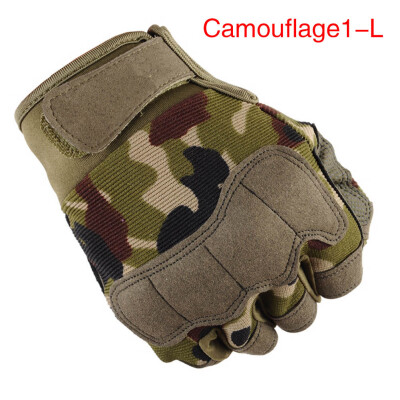 

Fitness half finger gloves outdoor mountaineering cycling sports camouflage fingerless gloves