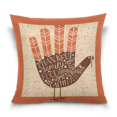 

ALAZA Thanksgiving Throw Pillow Cover 16 X 16 inch Cushion Cover with Thanksgiving Card Printed Pillowcase
