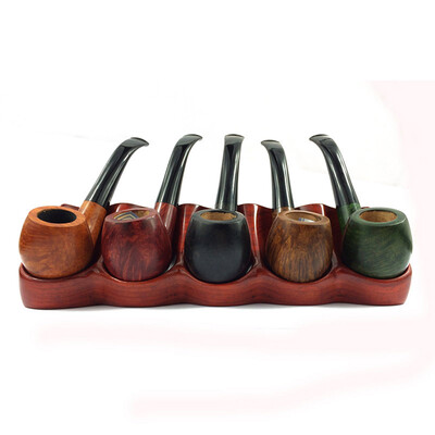 

Rose Wooden Smoking Pipe Tobacco Pipe Display Rack Stand 5 Pipes Tobacco Pipe Holder for office Weed Accessories