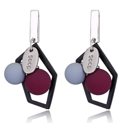 

2019 Fashion New Women Lrregular Geometry Ball Earrings