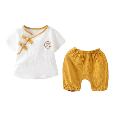 

Baby Clothes Toddler Baby Boys Girls Clothes 2PCs Outfit Set Chinese Style Short Sleeve T-Shirt Tops Pants Clothing Set