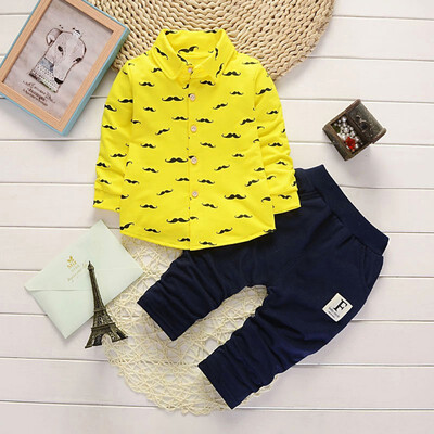 

Children baby clothing boy&girl Summer print suit Short sleeve shirt 2 pieces set popular fashionable