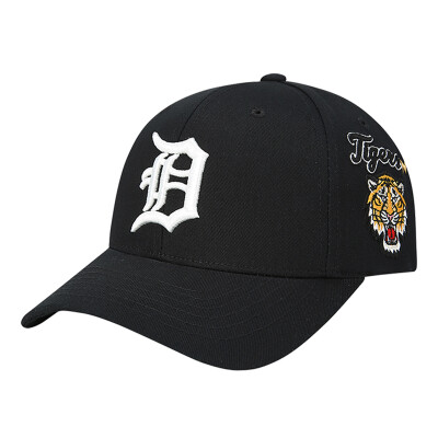 

MLB baseball cap couple models hat unisex tiger team Korean version of the trend hard top sports cap side tiger head embroidery black white caps can be adjusted 55cm-59cm