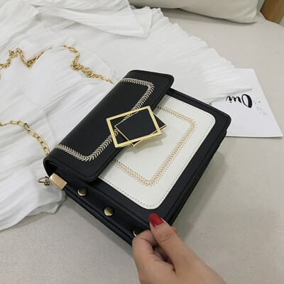 

Chain Pu Leather Crossbody Bags For Women 2019 Small Shoulder Messenger Bag Special Lock Design Female Travel Handbags