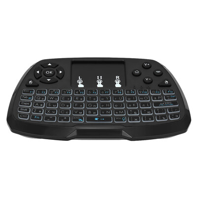 

Spanish Version Backlit 24GHz Wireless Keyboard Touchpad Mouse Handheld Remote Control 4 Colors Backlight for TV BOX Smart TV PC