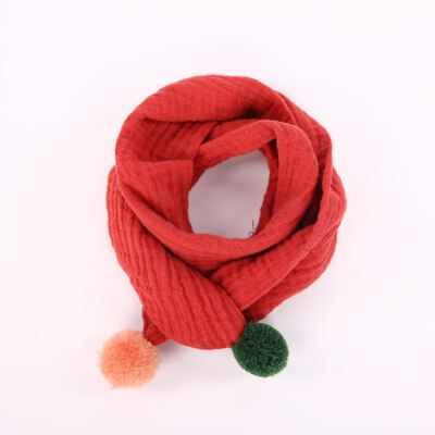 

New Winter Korean Childrens Collision Ball Scarf Men And Women Baby Cotton linen Tide Boys And Girls Scarf