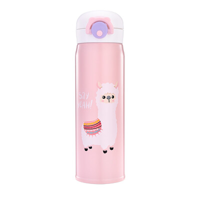 

Creative New Cartoon Alpaca Bouncing Cover Stainless Steel Cup Portable Adult Kids Vacuum Flask Water Bottle