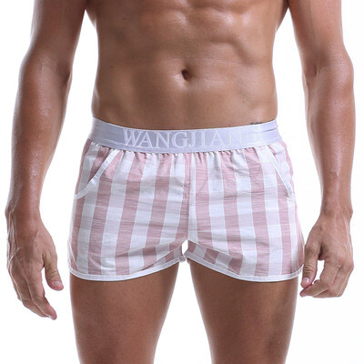 

2019 Men shorts Mens sleepwear cotton breathable loose boxer shorts Mens underpants home shorts
