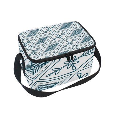 

ALAZA Insulated Lunch Box Retro Background Lunch Bag for Men Women Portable Tote Bag Cooler Bag
