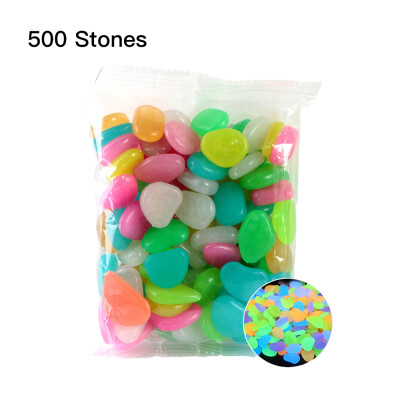 

500pcsBag Luminous Pebbles Glow in the Dark Stones Home Fish Tank Outdoor Decor Garden Walkway