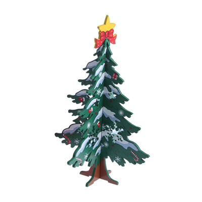 

Wood Slices Splicing DIY 3D Christmas Tree Ornament Festive Party Decoration Gift Supplies