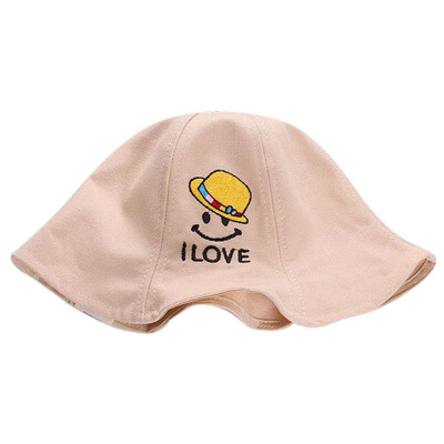 

Summer Kids Girls Boys Cotton Sun Hat Bucket Sunscreen Outdoor Beach Cap Cartoon Casual Hat UV Protection Casual Cap