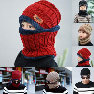 

Winter Beanie Hat Scarf Set Fleece Warm Snow Ski Cap for Kids Boys Gilrs Men