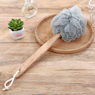

Long Handled Wooden Loofah Bath Shower Body Scrub Puff Ring Back Scrubber Nice