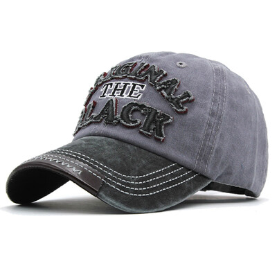 

Retro Original The Black Letter Embroidery Adjustable Baseball Cap Casual Cotton Trucker Hat Fitted Cap For Women Men