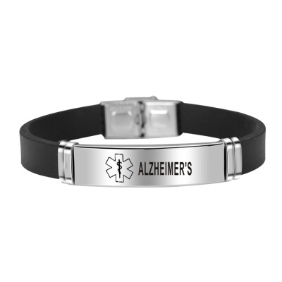 

Medical Alert Id Bracelets Bangles Type Diabetes Epilepsy Alzheimers Stainless Steel Silicone Jewelry Gifts For Unisex Women Men