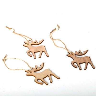 

3Pcs Christmas Hanging Wooden Ornaments Laser Cutting Wood Slice Gift Tag Pendants For Holiday Season Festival Arbol De Navidad
