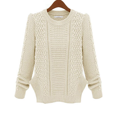 

Autumn Winter Ladies Loose Sweater Women Long-sleeve Pullover Sweater Solid Color Irregular Hem Knit Jacket