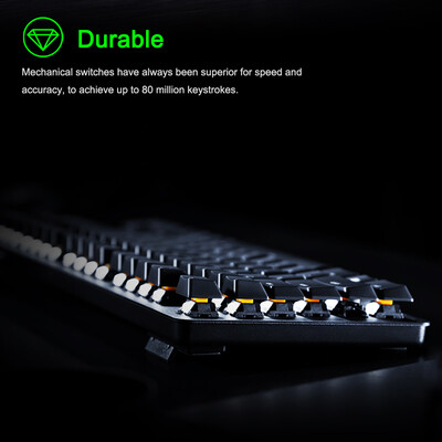 

Razer BlackWidow Mechanical Keyboard Gaming Office Orange Mechanical Switches Wired Keyboard 87 Keys Silver