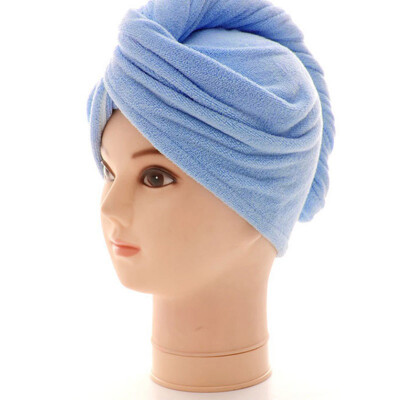 

Womens Microfiber Fabric Bath Hair Towel Dry Hat Cap Quick Drying Lady Bath Tool Solid Towel